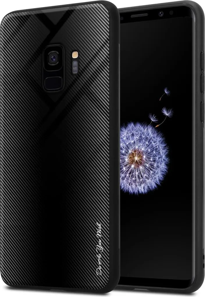 Cadorabo custodia per Samsung Galaxy S9 custodia protettiva in nero custodia del telefono cellulare custodia TPU custodia cover vetro temperato