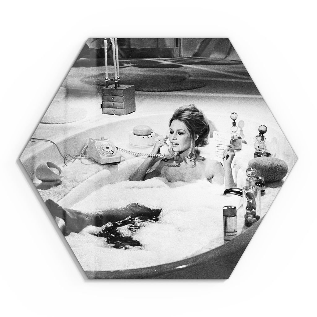 DEQORI Glasbild Echtglas 55x48 cm 'Bad der Eleganz' Wandbild Bild modern Deko