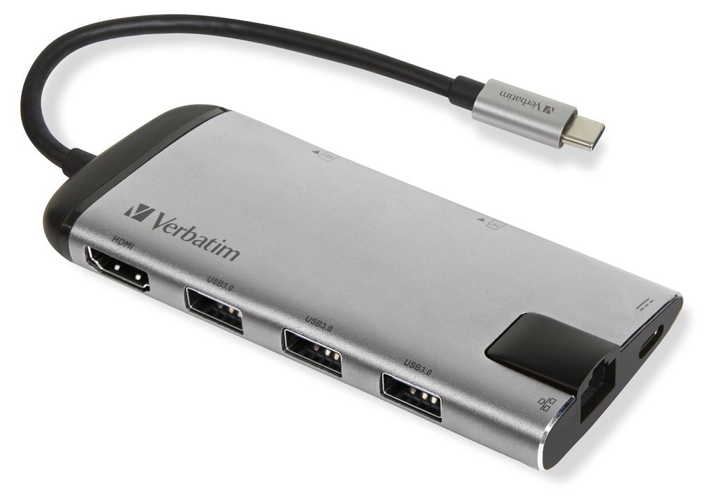 Verbatim USB-C Multiport Hub USB 3.0 HDMI Ethernet Produktbild 