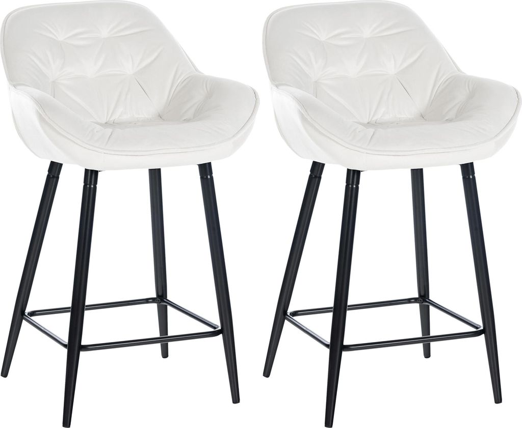 Lot de 2 tabourets de bar CLP Gibson en velours, hauteur Image du produit 