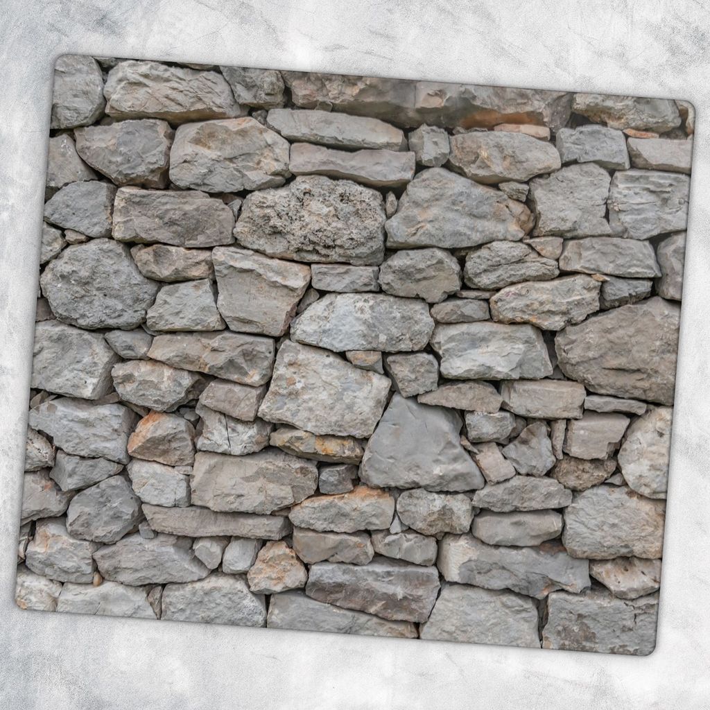 Glas-Herdabdeckplatten Glaskeramikkochfeld-Abdeckung Spritzschutz Glas 60 cm x 52 cm - Steine
