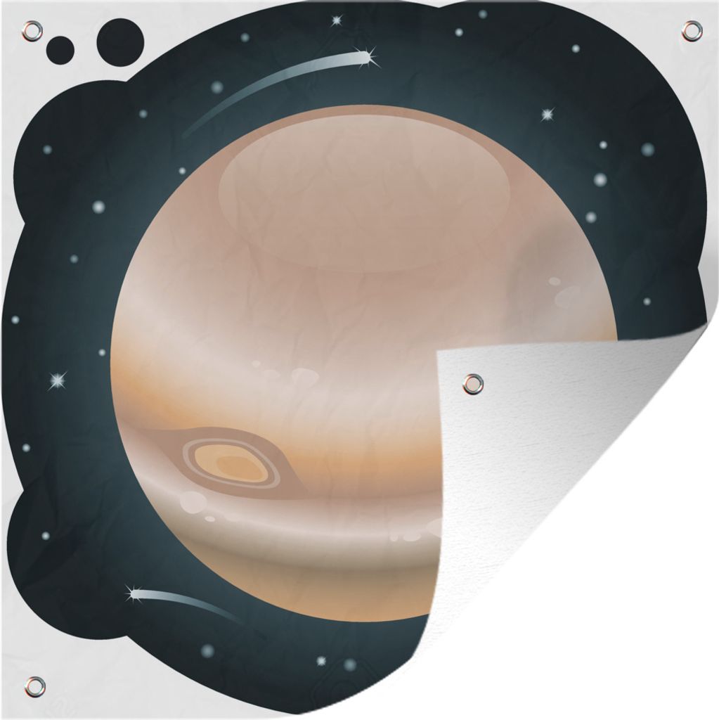 MuchoWow 50x50 cm Outdoor-Poster Gartendeko Sichtschutz Garten Poster für den Garten Eine Illustration des Planeten Jupiter im Universum