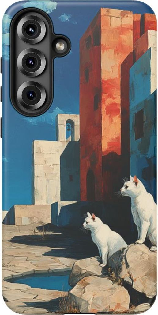 Surreale Katzen auf der Straße – Handyhülle Kompatibel mit Galaxy S25 Plus