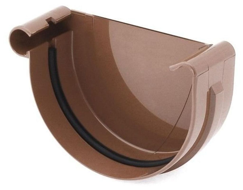 Rinnenfront LINKS Kunststoff Ø 125 mm, Braun RAL 8017 Produktbild 