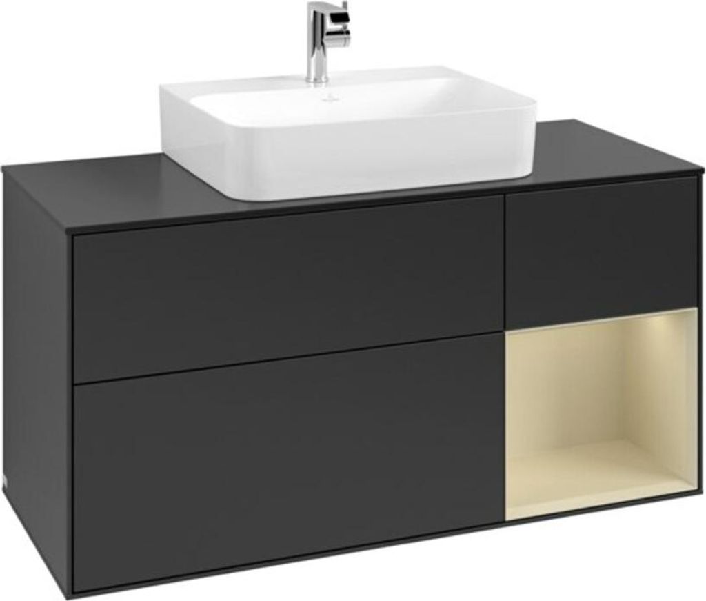 V&B Waschtischunterschrank Finion 120cm, Pl b m, Rg r si G m La, bla m Lac