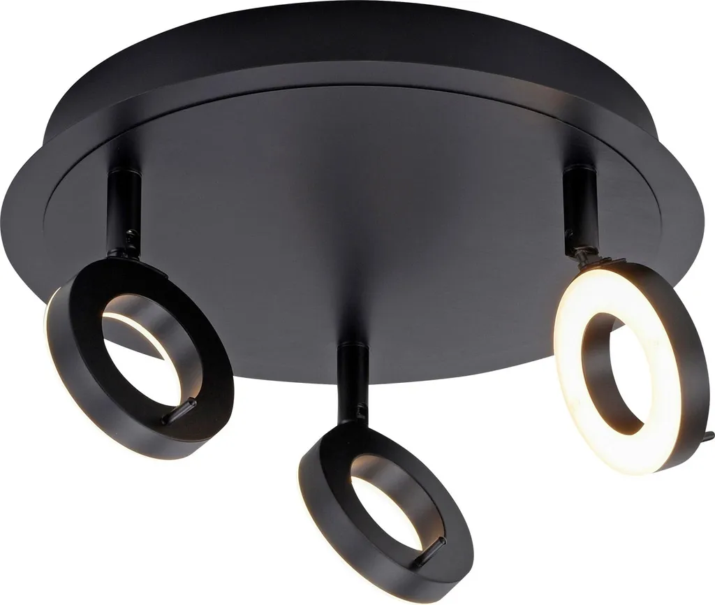 Plafonnier LED Anthracite pour Salon et Cuisine 3 Lampes Acier Ø 33 cm - 3