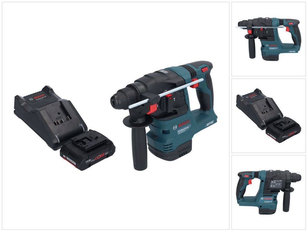 Bosch GBH 18V-22 Professional Akku Bohrhammer 18 V 1,9 J SDS Plus Brushless 1x ProCORE Akku 4,0 Ah + Ladegerät