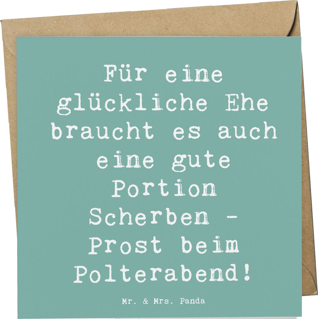 Mr. & Mrs. Panda Grußkarte Spruch Scherben Polterabend - Meeresbrise - Geschenk, Heiraten, Geschenke, liebevolle Worte, Glückssymbole, Brauch, Gl...