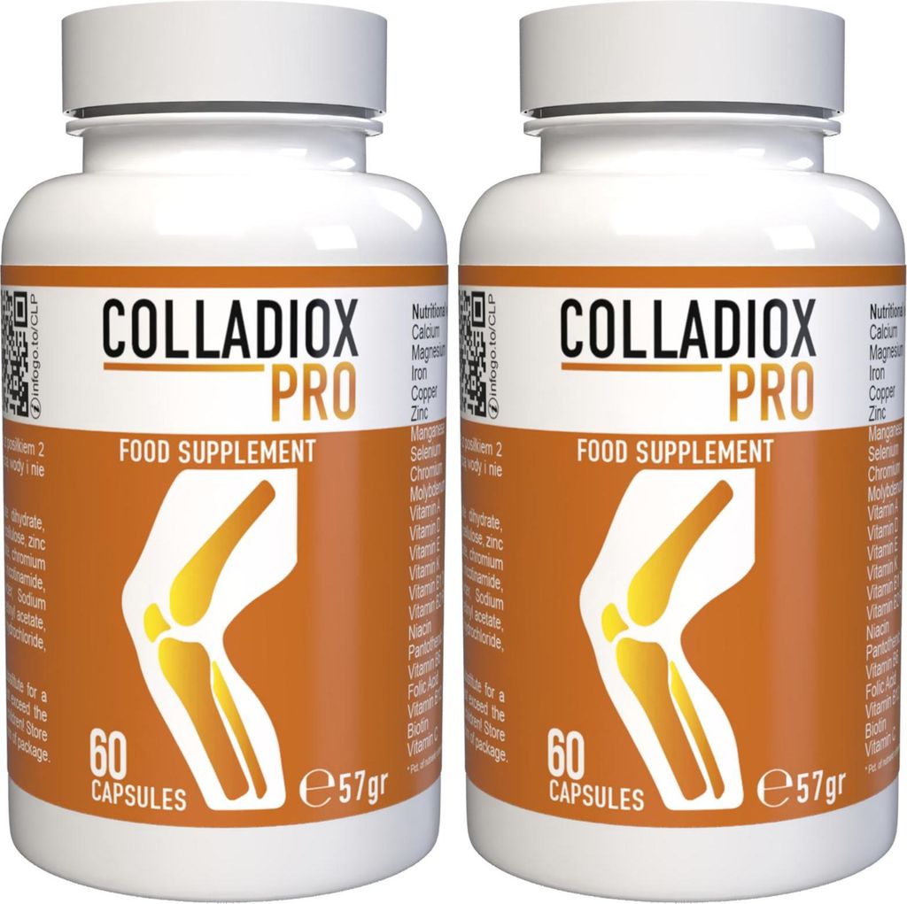 Colladiox Pro - 120 Kapseln (2x60) hochdosiert - Original Rezept aus der Schweiz - Vegan & Pflanzlich mit Vitaminen & Mineralien - 2er Pack