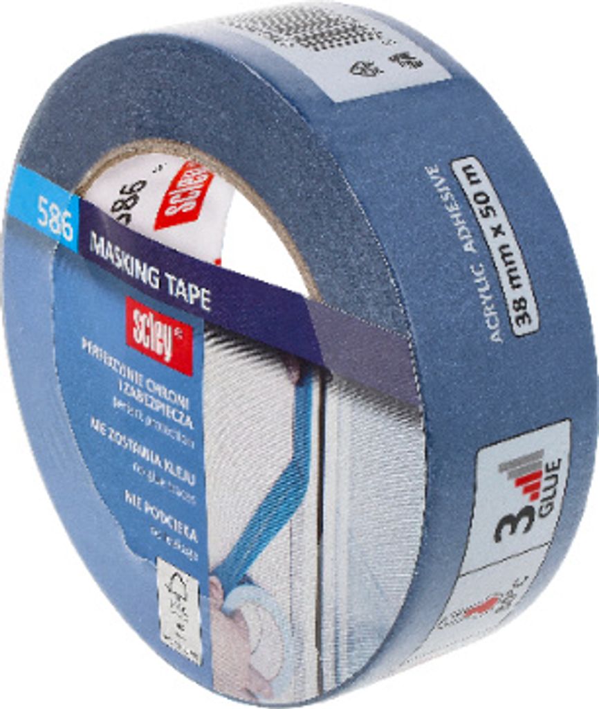 SCLEY Blaues Abdeckband 38 mm x 50 m Acryl 5905061104276