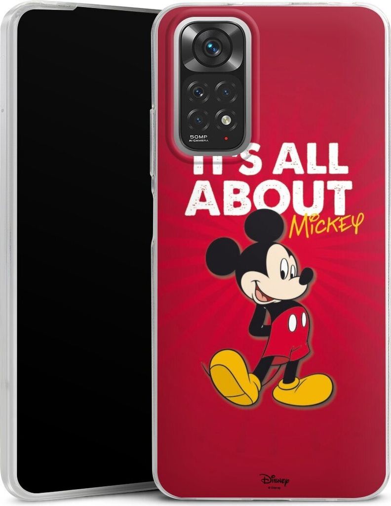 DeinDesign Slim Hülle für Xiaomi Redmi Note 11 4G Silikon Case Ultra Dünn Handyhülle Disney Maus Offizielles Lizenzprodukt