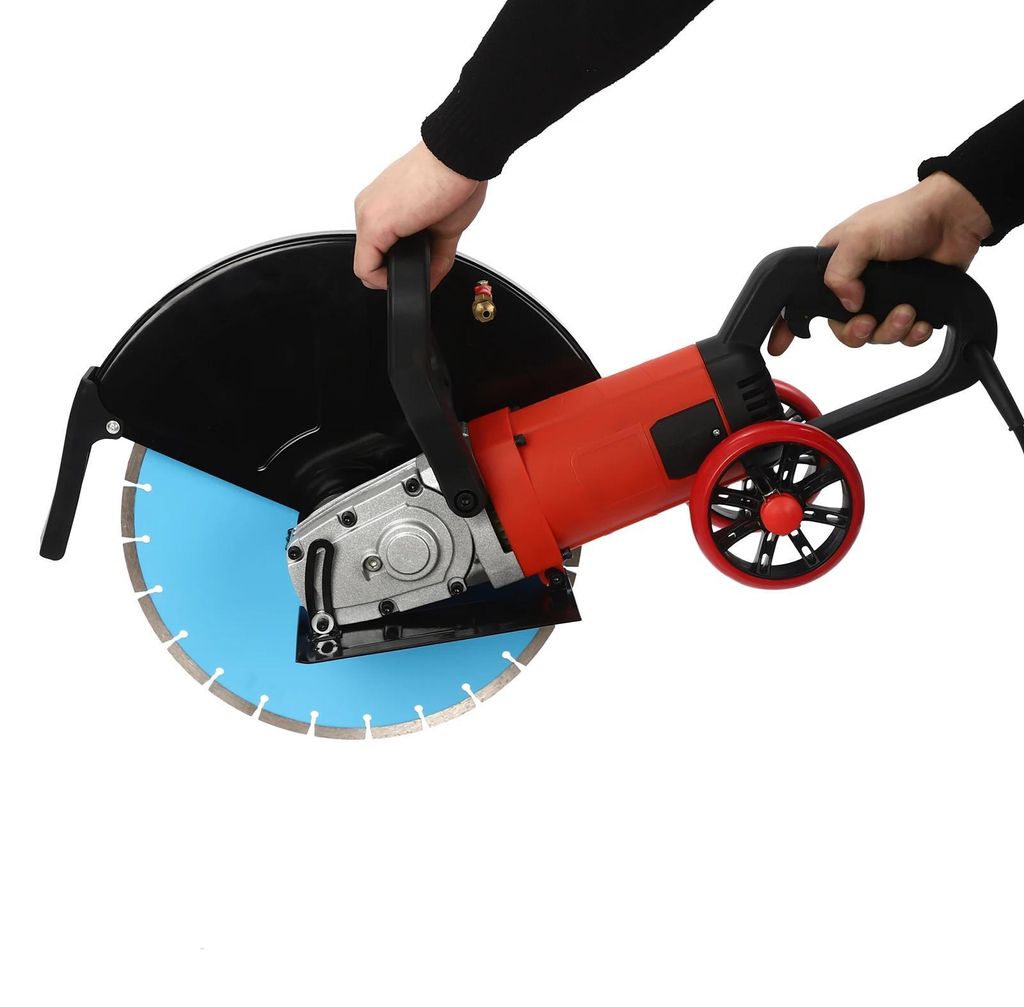 Elektrische Wandfräse für Beton und Ziegel - Kreissäge - 3500 W - 3800 U/min - 35,6 cm Blatt - Reinkupfermotor - EU-Stecker - Blau