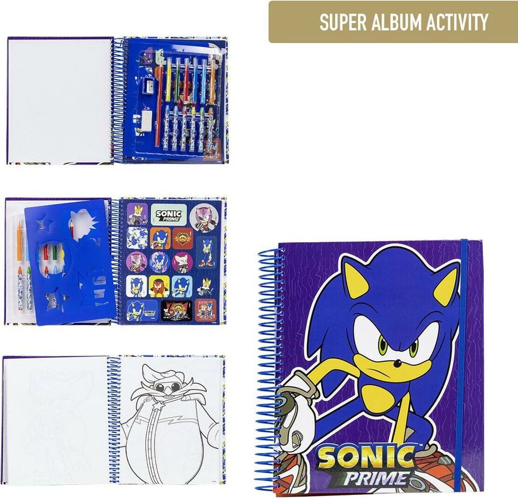 Album creativo di Sonic per bambini - libro da colorare e Immagine del prodotto 