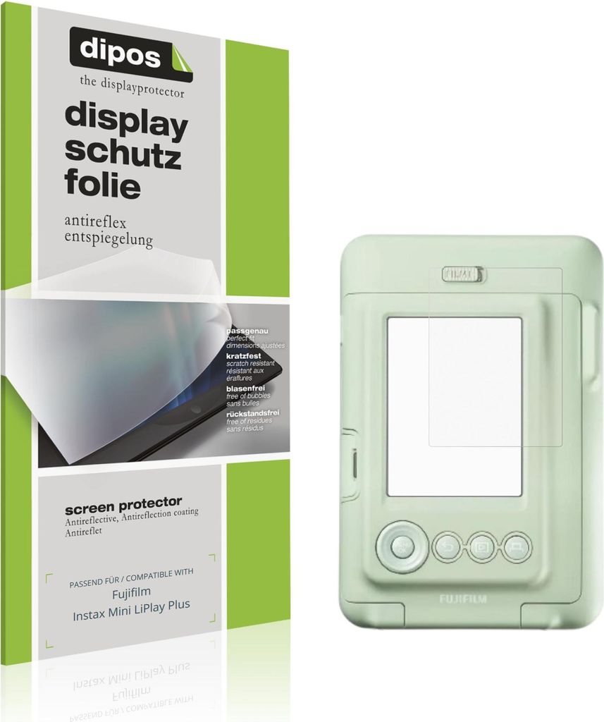 4x Schutzfolie für Fujifilm Instax Mini LiPlay Plus matt Displayschutzfolie Folie Display Schutz dipos
