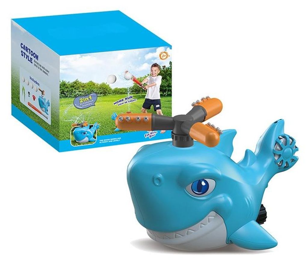 Haifisch Wasserspielzeug Kinder Rasensprenger, Gartenspielzeug, Rotierender Sprinkler, Sommer Geschenk, Rotierendes Sprinkler Spielset
