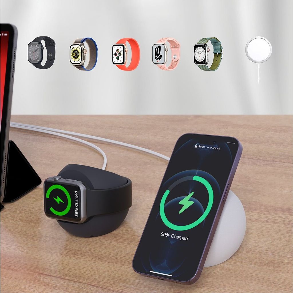 HomeMount Ladeständer Für Nest Mini & Handys – Mit USB-A/USB-C, Weiß, ABS