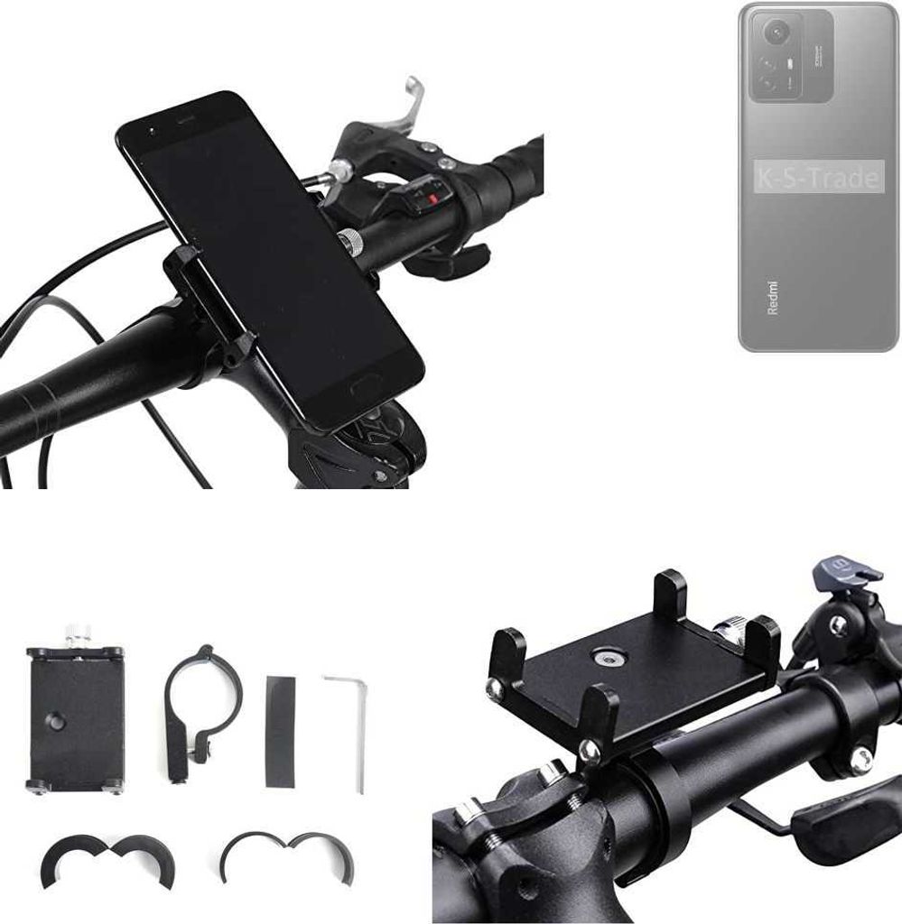 K-S-Trade Handyhalterung für das Fahrrad kompatibel mit Xiaomi Redmi Note 12S Halter Lenkstange Fahrradhalterung Motorrad Bike Mount Befestigung