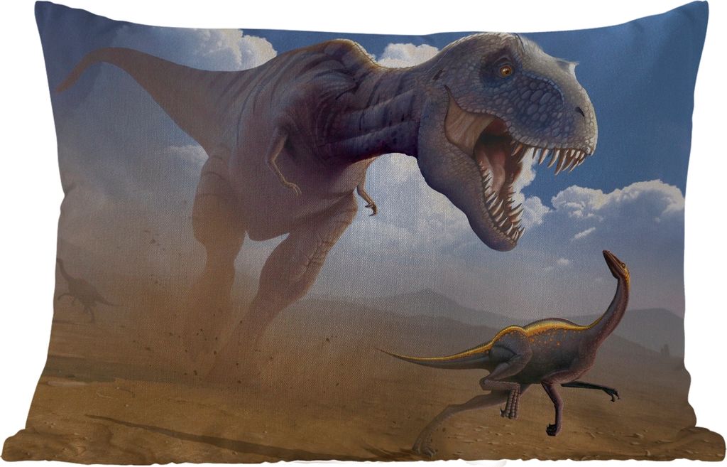 MuchoWow Outdoor Kissen - Dino - Wildlife - Zeichnung - Kinder - Kinder - Kinder - 50x30 cm - Wetterfest - Lounge Kissen - Sofa kissen - Wohnzimm...