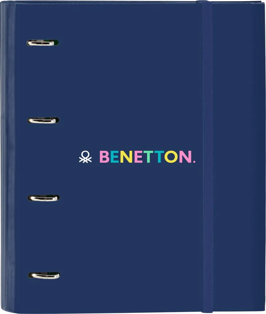 Offerta Cartella Safta Benetton 4 Anelli + 100 Fogli A4 Blu