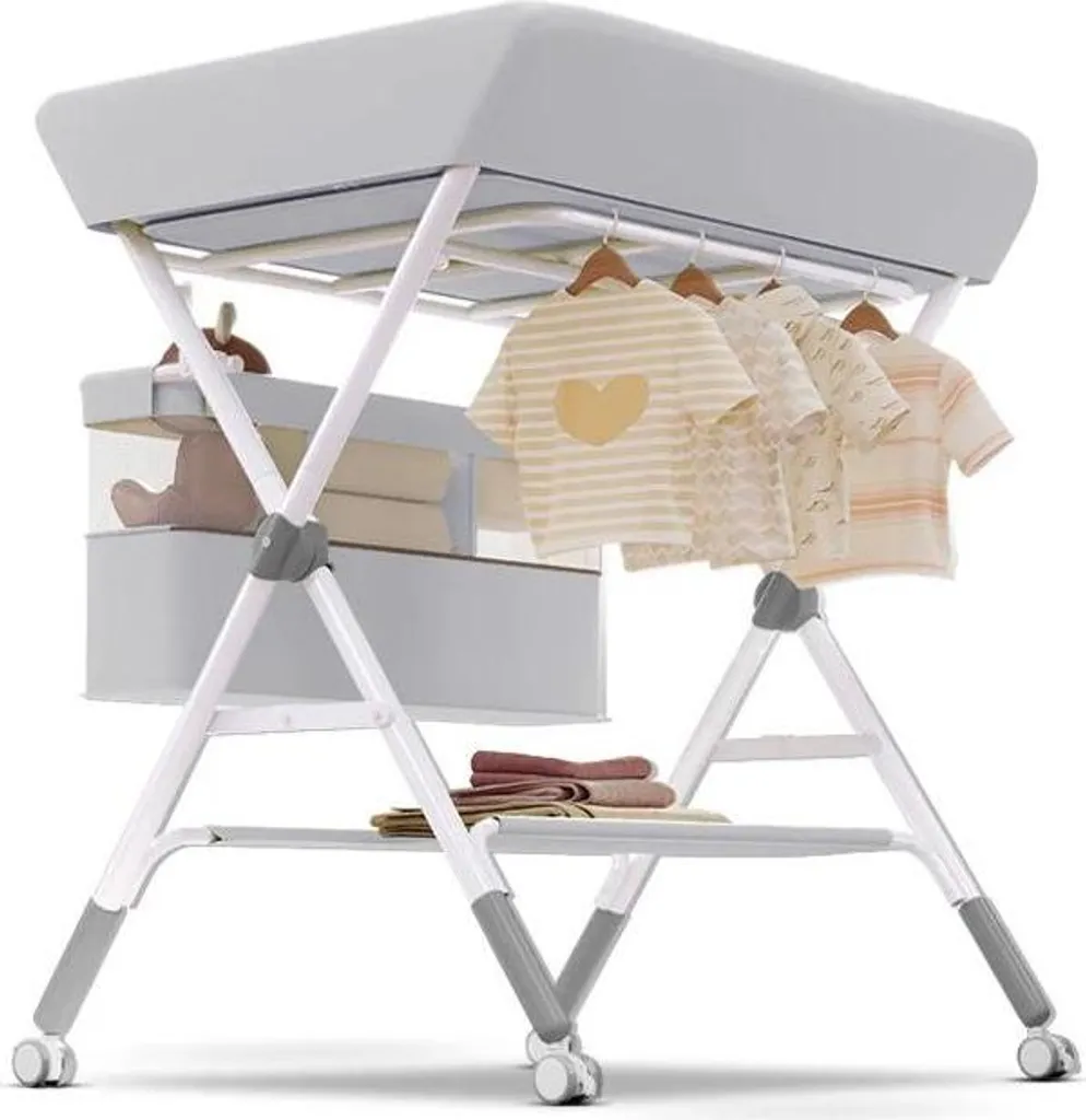 Table à langer mobile Or réglable hauteur avec roulettes et égouttoir - 3