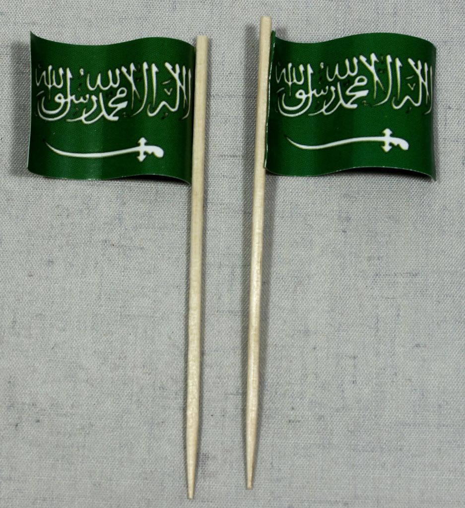 Party-Picker Flagge Saudi Arabien Papierfähnchen in Spitzenqualität 25 Stück Beutel