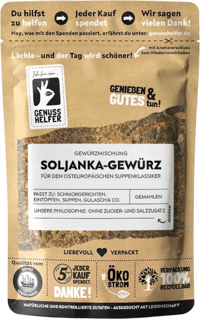 Soljanka Gewürzmischung, gemahlen, Gewürzmischung für original DDR-Klassiker, 10 x 100g