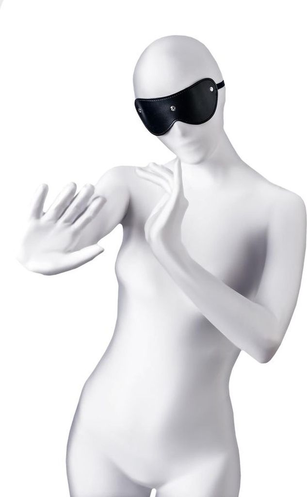 Anonyme Maske, Kunstleder, schwarz, 24 cm