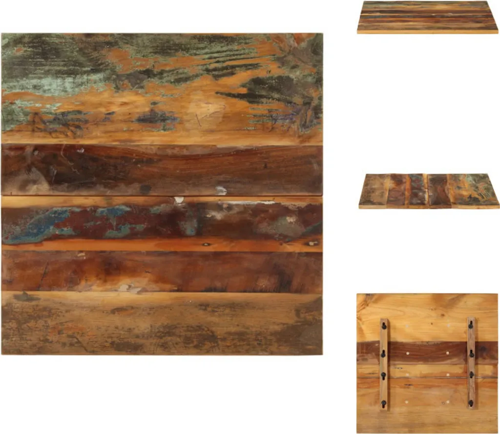 Top Tavolo Quadrato 60x60 Legno Massello Recuperato vidaXL