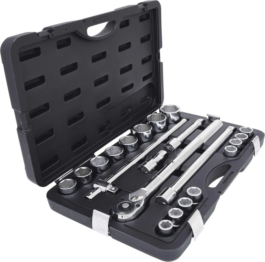 Jeu de clés à douilles 3/4 KS Tools 21 pces en acier Chrome-Vanadium