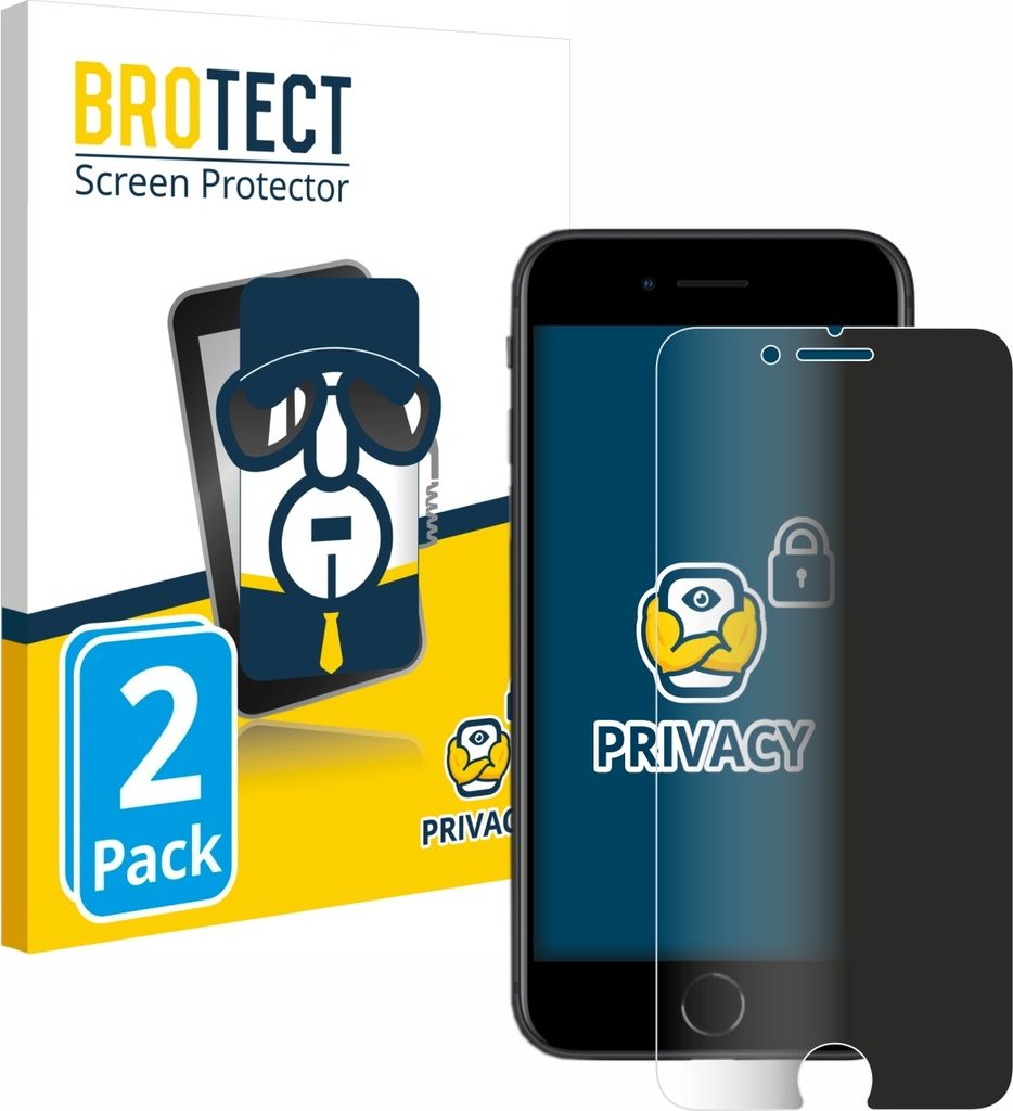 2x BROTECT Sichtschutzfolie für Apple iPhone SE 2 / SE 3 Anti-Spy Privacy Sichtschutz Blickschutz Folie Blaulicht-Schutz