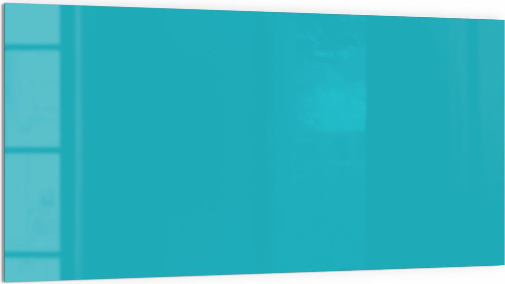 DEQORI Küchenrückwand Glas 100x50 cm 'Türkis' Spritzschutz Bad Rückwand Küche