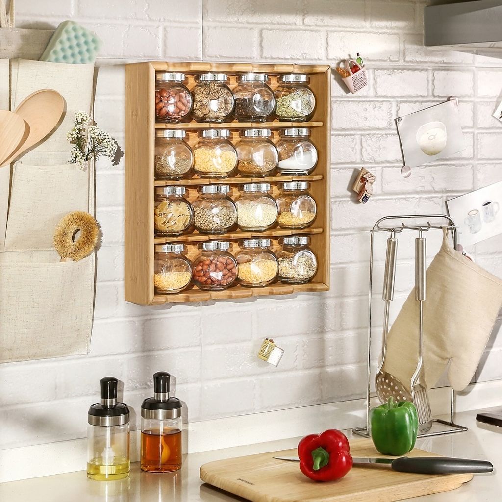 Kräuterregal mit 16 Kräutertöpfen aus Glas - Produktbild 1