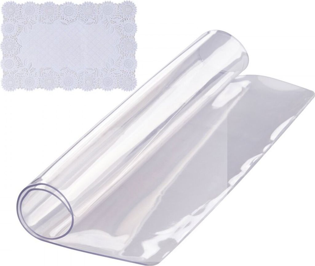 Tischfolie Transparent - 1,5 mm Dicke Tischschutzfolie PVC - Quadratische Tischdecke 305 x 305 mm - Abwaschbarer Tischschutz - Hitzebeständig und ...