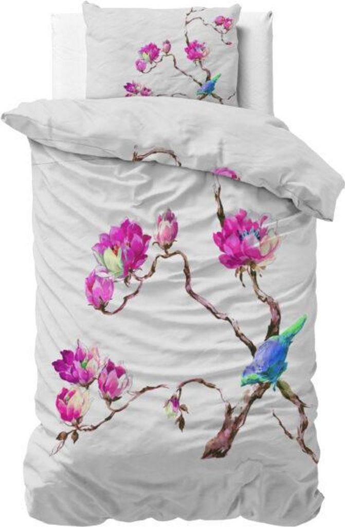 Sleeptime Magnolias Weiß 140 x 200/220 cm