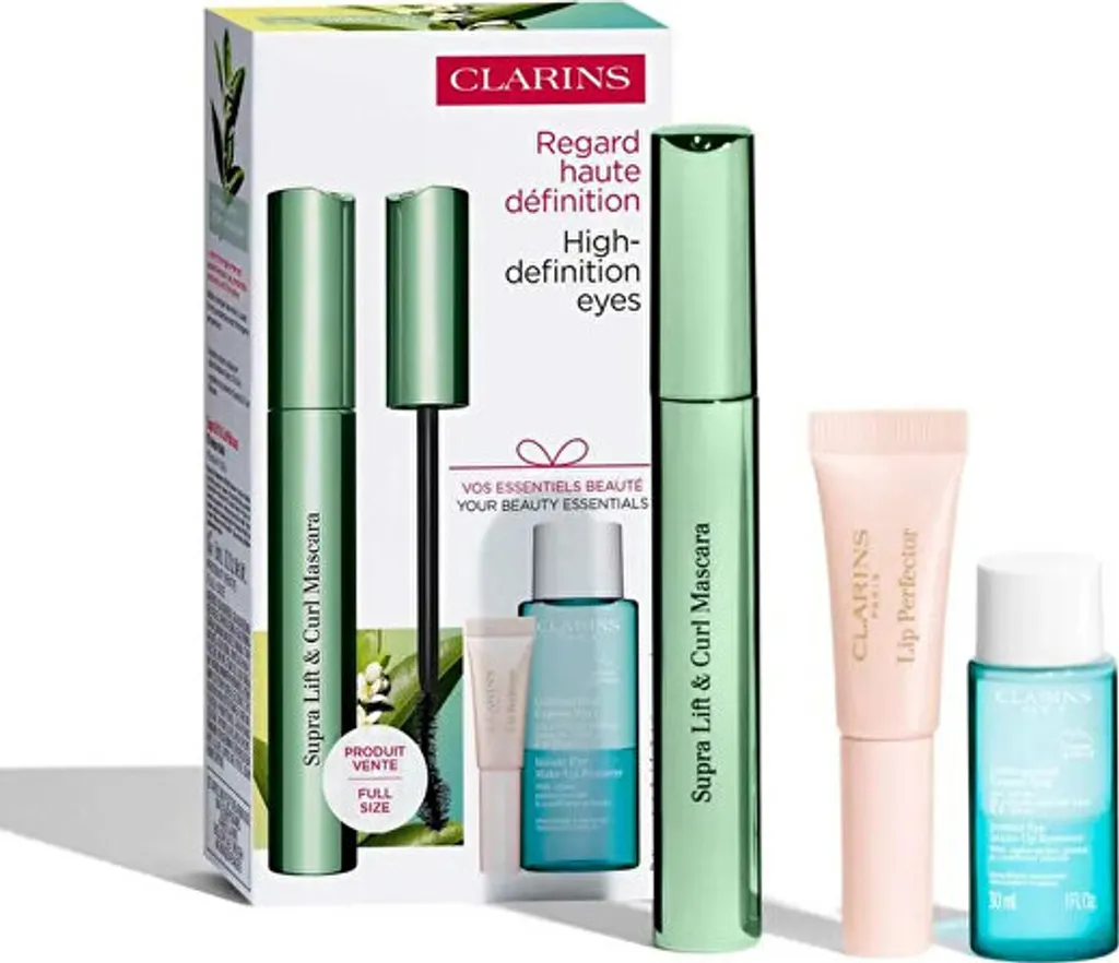 Kit Supra Lift & Curl Clarins Mascara Noir et Soin Regard Longue Tenue