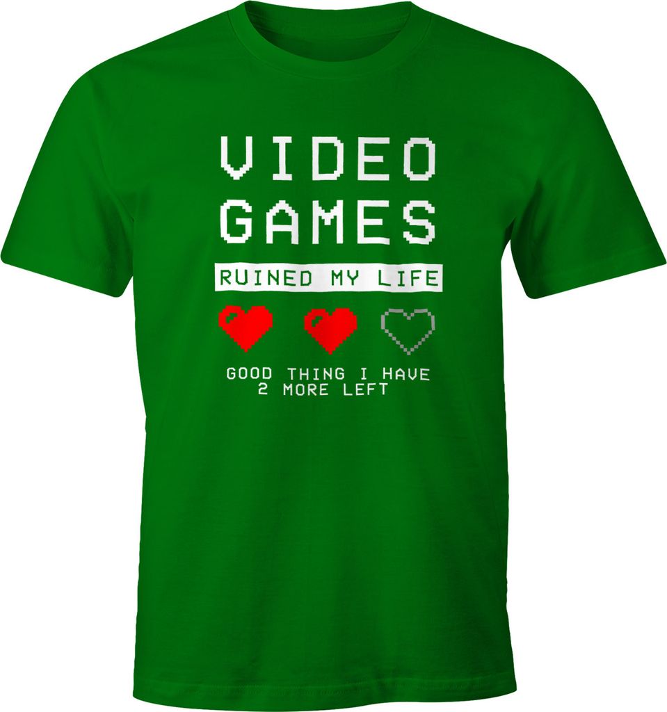 Herren T-Shirt Video Games ruined my Life good thing I have 2 more left Fun-Shirt Moonworks XS