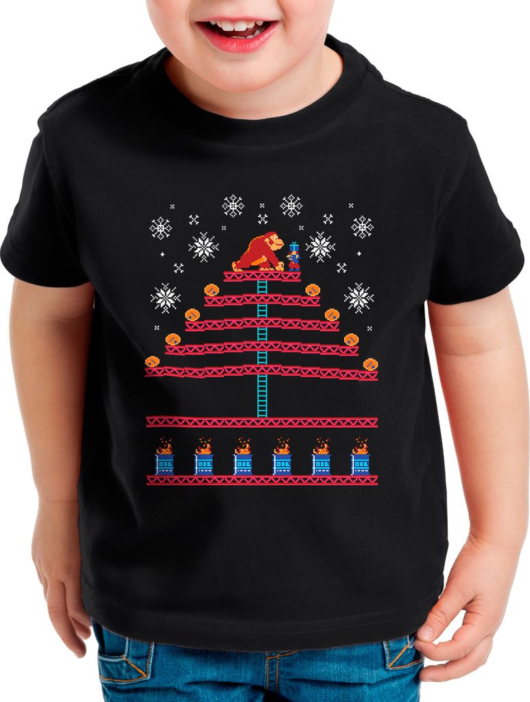 style3 Kong Christmas Kinder T-Shirt xmas weihnachten weihnachtspullover pulli ugly sweater strick