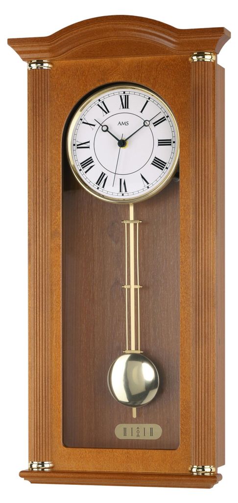 AMS Funk-Pendeluhr 5014-, Massivholz, Westminster, römische Produktbild 