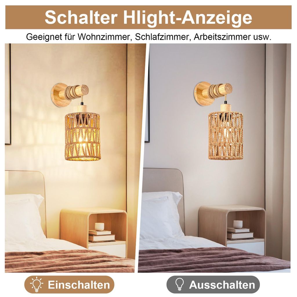 Lampada Da Comodino In Vetro Colorato Stile Bohémien – Fatta A Mano, Base In Legno, Connessione USB (15,5 X 12,5 Cm)