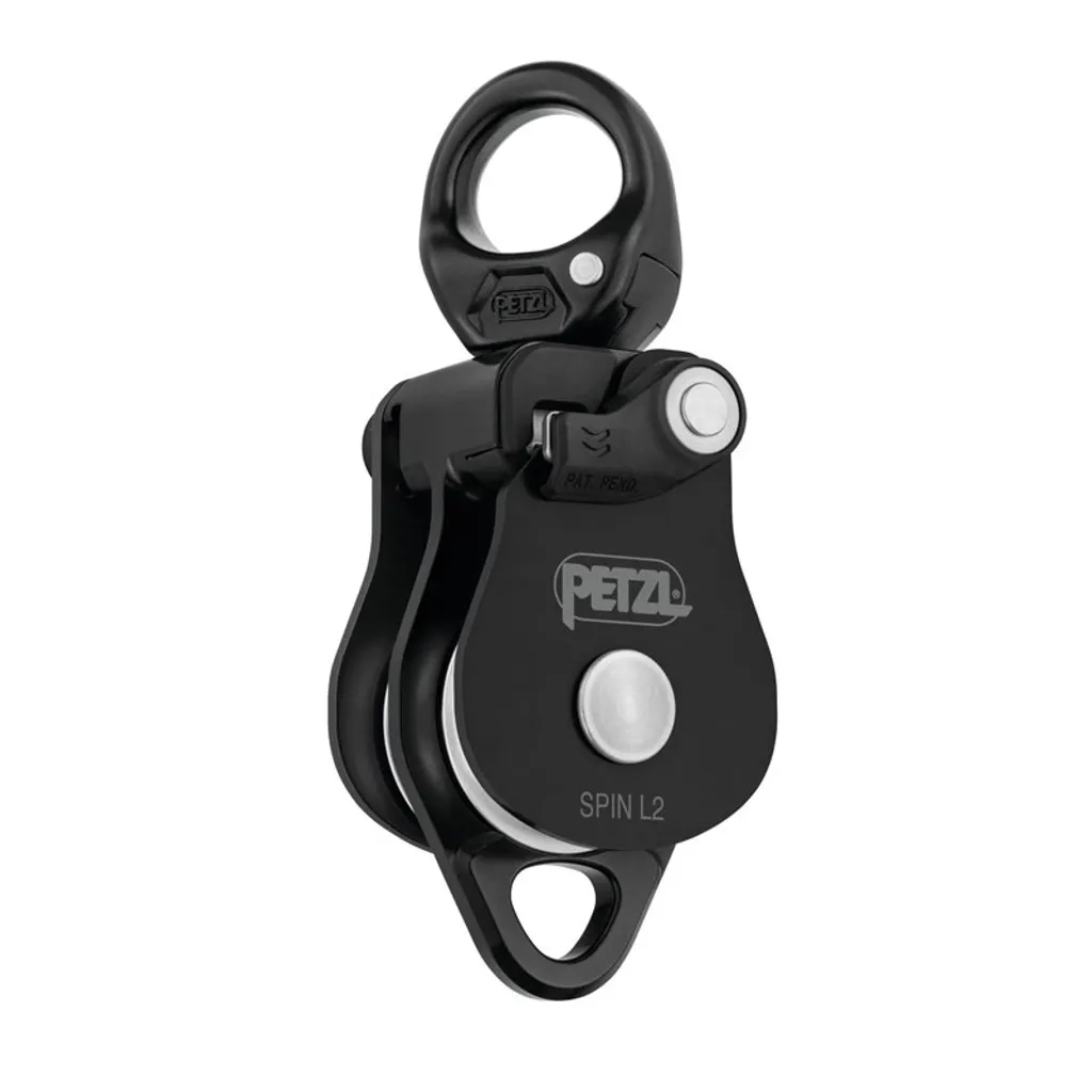 Petzl Spin L2 Poulie double à haut rendement avec émerillon intégré noir
