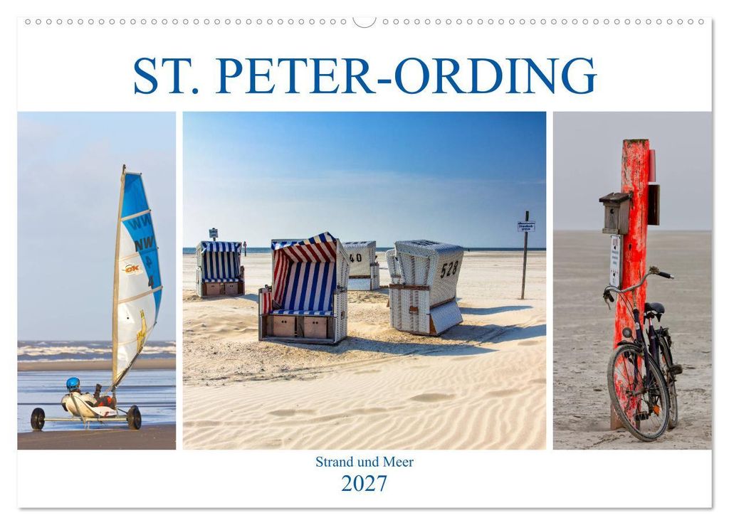 ST. PETER ORDING Strand und Meer (Wandkalender 2027 DIN A2 quer), CALVENDO Monatskalender