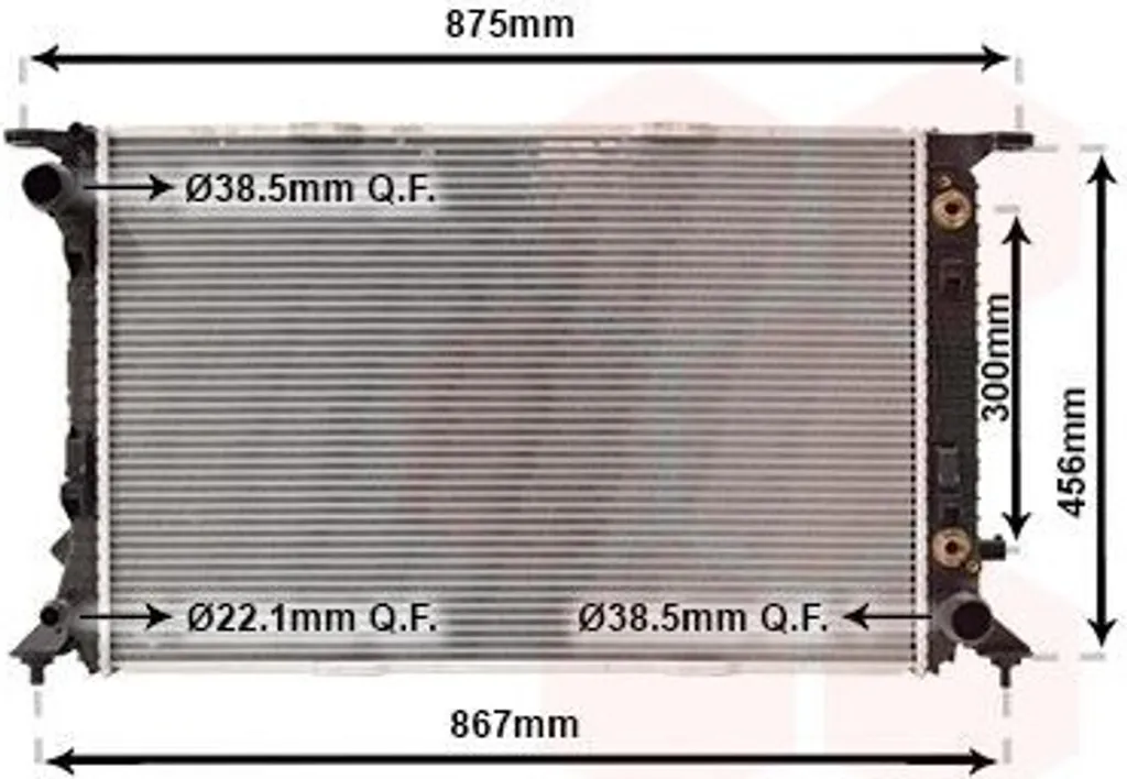 Radiateur moteur aluminium Van Wezel 03002291 haute résistance Audi A4 B8