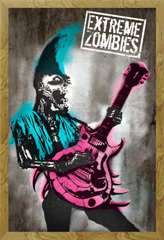 Zombies - Poster - Extreme + cornice rimovibile, Shinsuke® Maxi MDF oak, vetro acrilico