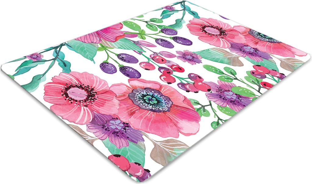 Stuhlunterlage Bürostuhlunterlage 120 cm x 90 cm Bodenmatte Bürostuhlunterlage - Blumen und Beeren