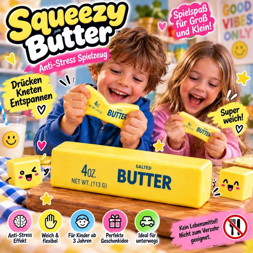 Squeezy Butter Anti-Stress Spielzeug - Weiches Produktbild 