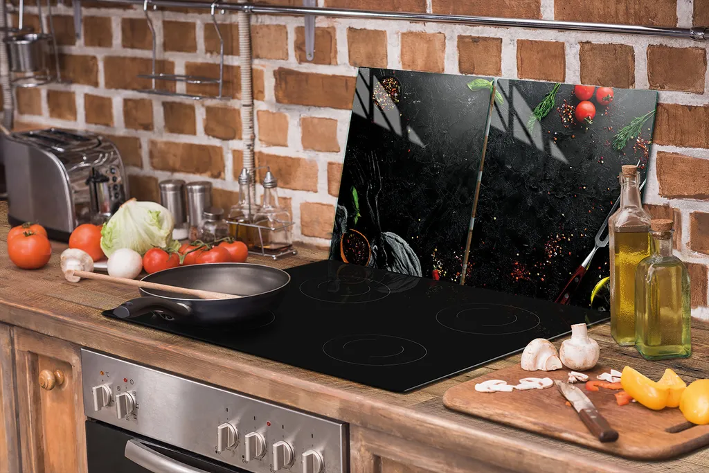 Copri Piano Cottura in Vetro 100x52 Ardesia Spezie - Tagliere Professionale - 8