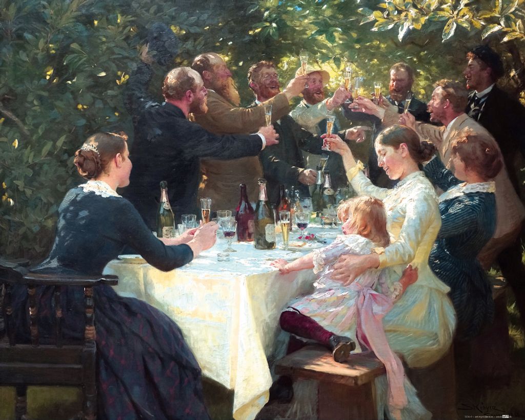 Peter Severen Kroyer Kunstdruck Bild - Hip, Hip, Hurra! Künstlerfest In Skagen, 1888 (40 x 50 cm)