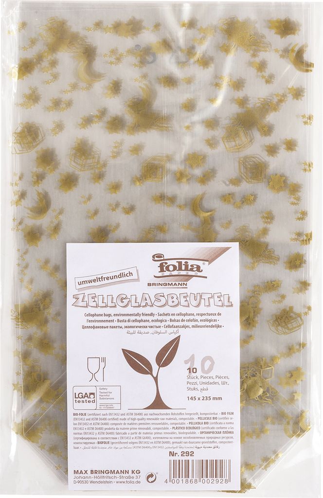 folia Weihnachts-Zellglasbeutel Maße: (B)145 x (H)235 mm 10 Produktbild 