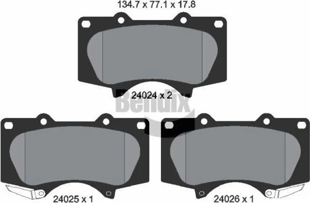 Jeu de plaquettes de frein à disque BPD1246 pour Toyota Tacoma