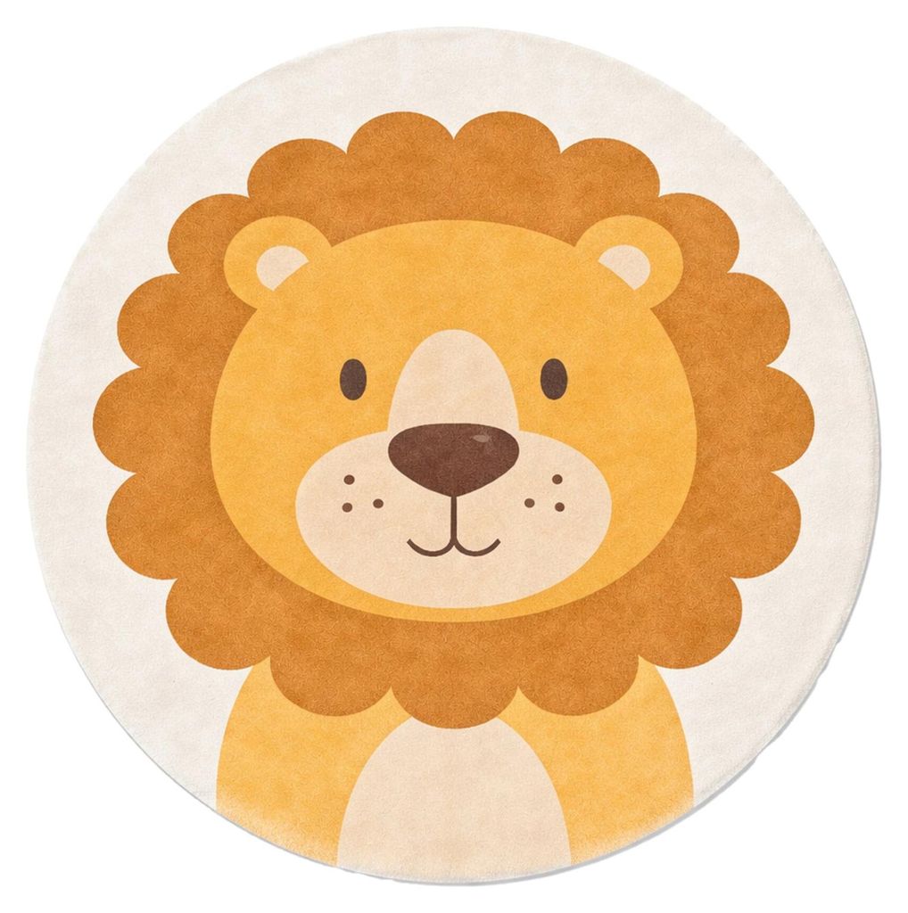 Waschbarer Spielteppich Rund - Sammy Lion Braun Produktbild 
